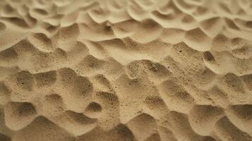 Top view of sandy beach. Background with copy space and visible sand texture Generative AI photo