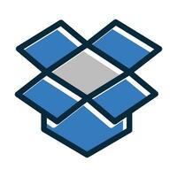 Dropbox vector grueso línea lleno oscuro colores