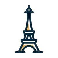 Eiffel Vector Thick Line Filled Dark Colors