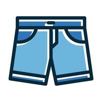 Shorts Vector Thick Line Filled Dark Colors