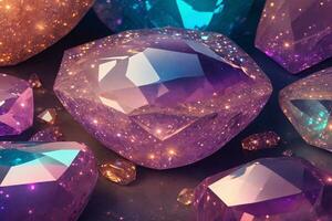 cristal diamante fondo, cristal piedra preciosa fondo, cristal diamante fondo de pantalla, cristal diamante textura, ai generativo foto