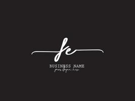 Feminine Typography Fe Logo Branding, Luxury FE Signature Letter Logo For Your Floral Shop vector