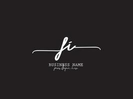 Feminine Typography Fi Logo Branding, Luxury FI Signature Letter Logo For Your Floral Shop vector