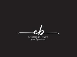 Luxury Eb Signature Letter Logo, Modern Feminine EB Logo Icon Design vector