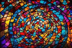 Stained Glass Background, Colorful Stained Glass Background, Stained Glass Texture, AI Generative photo