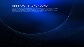 Abstract glowing lines wave. Shiny moving lines for technology futuristic on dark blue background. Vector illustration.