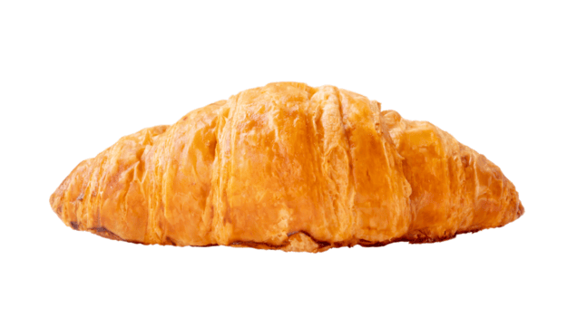 voorkant visie van heerlijk croissant geïsoleerd met knipsel pad in PNG het dossier formaat