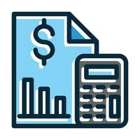 Accounting Vector Thick Line Filled Dark Colors