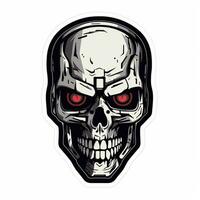 terminator skull logo on white background photo