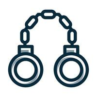 Handcuffs Vector Thick Line Filled Dark Colors