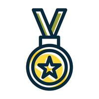 Medal Vector Thick Line Filled Dark Colors