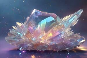 Angel aura Quartz, Crystal Gemstone, Crystal Diamond, Quartz Diamond, Angel aura Quartz Stone, AI Generative photo