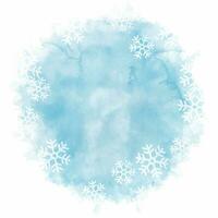 Hand painted Christmas watercolour background with snowflakes vector