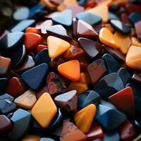 A bunch of guitar picks with many different colors AI Generative photo