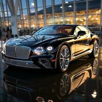 A bentley continental plane sits on a runway AI Generative photo