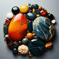 A blue and orange rock wall AI Generative photo