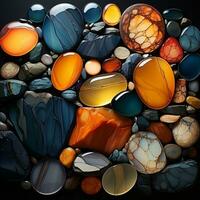 A blue and orange rock wall AI Generative photo