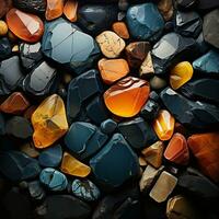 A blue and orange rock wall AI Generative photo