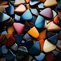 A bunch of guitar picks with many different colors AI Generative photo