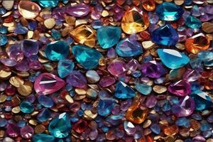 Gemstone Background, Crystal Diamond Background, Crystal Gemstone Background, Colorful Gemstone Background, AI Generative photo