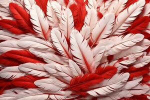 Red Feather Background, Feather Wallpaper, Feathers Background, Fluffy Feather Texture, Feather Pattern, Feather Texture, Fur Texture, AI Generative photo