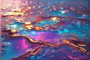 Holographic Liquid Paint Wallpaper, Holographic Liquid Paint Background, Holographic Background, AI Generative photo