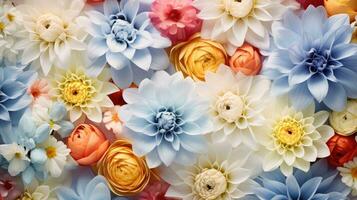 background texture bright floral top view ai generated photo