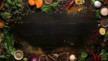 background frame food fresh top view ai generated photo