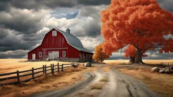 season fall weather country landscape ai generated photo