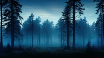 árbol azul ver bosque paisaje ai generado foto
