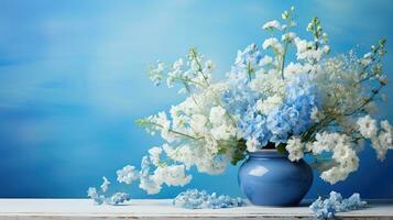 photograph blue flower background tranquil ai generated photo