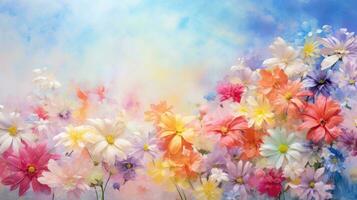 decoration colorful flower background simple ai generated photo