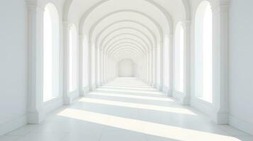 floor white wall corridor background ai generated photo