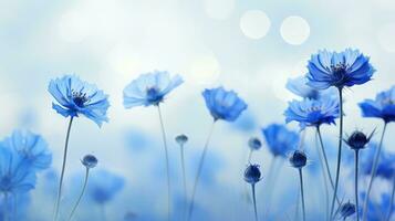 beautiful blue flower background simple ai generated photo