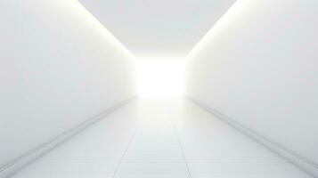 infinite white wall corridor background ai generated photo