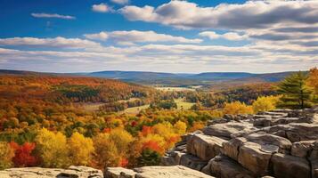 scenic fall rock panorama landscape ai generated photo