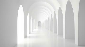 architecture white wall corridor background ai generated photo