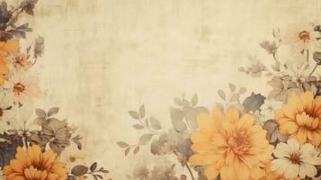 decoration vintage flower background minimalist ai generated photo