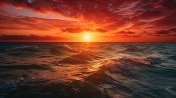 nature water sunset ocean landscape ai generated photo