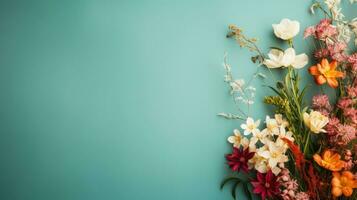 hermosa botánico flor antecedentes minimalista ai generado foto