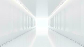 space white wall corridor background ai generated photo