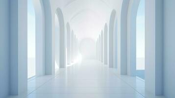 hall white wall corridor background ai generated photo