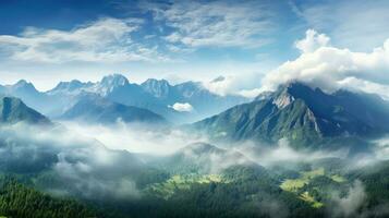 beautiful land cloud panorama landscape ai generated photo