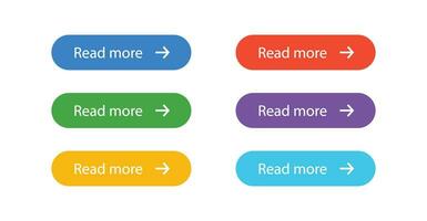 Read more button set. Read more web site button vector