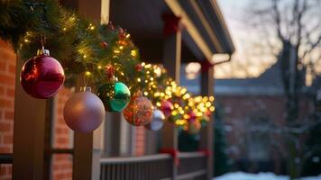 Magic of Festive Lights Holiday Decorations Photography, AI Generative photo