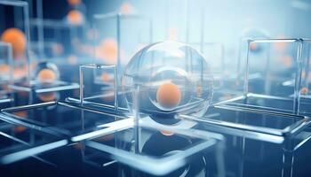 Blurred Lens Futuristic 3D Rendering Minimalist Background AI generated photo
