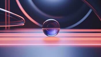Blurred Lens Futuristic 3D Rendering Minimalist Background AI generated photo