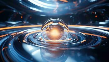 Blurred Lens Futuristic 3D Rendering Minimalist Background AI generated photo