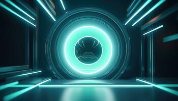 Blurred Lens Futuristic 3D Rendering Minimalist Background AI generated photo