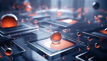 Blurred Lens Futuristic 3D Rendering Minimalist Background AI generated photo